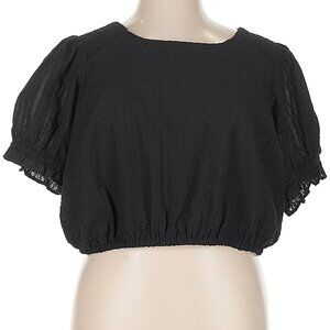 Torrid Black Crop Top Ruffle Sleeve short sleeve top whimsigoth goth rave